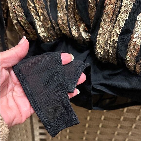 Flying Tomato Black and Gold Striped Bodysuit - Picture 5 of 8